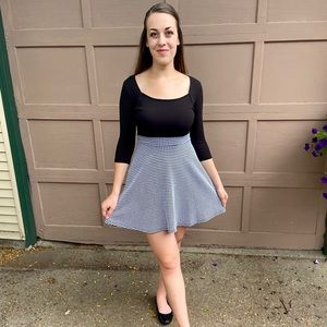 Charlotte Russe black/houndstooth skater dress